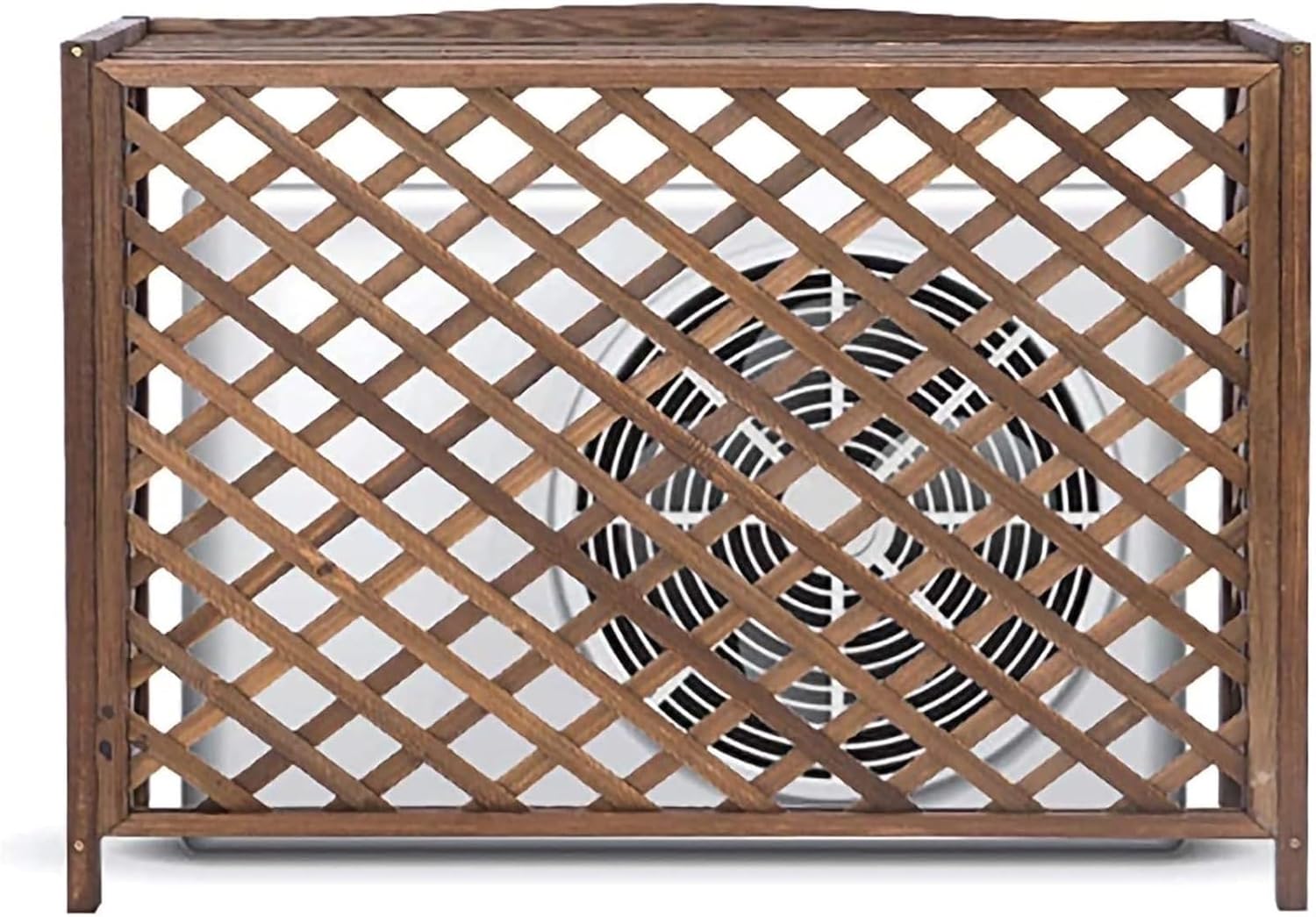 Wooden Air Conditioner Cover Flower Stand Wooden Outdoor Air Conditioner Rack, Gridair Conditioner Outer Cover Louver for Indoors Plant Storage Rack/Outer Diameter/86X35X75Cm
