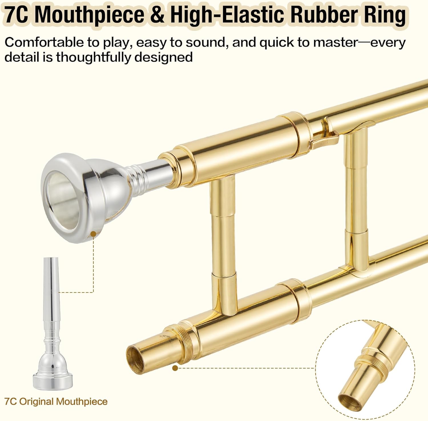 Student-Sized Bb Type Nickel-Plated Steel Tenor Horn