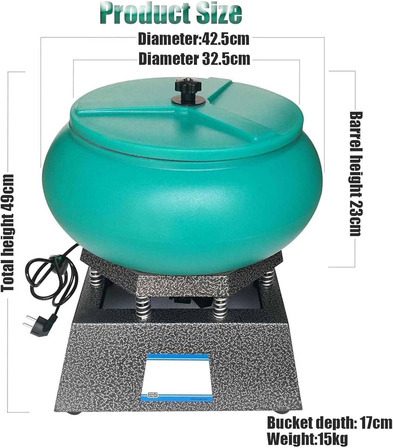 130w Vibrating Polishing Drum, Jewellery Polishing Machine and Finisher Machine, Magnetic Tumbler Jewelry Polisher for Jade Jewellery