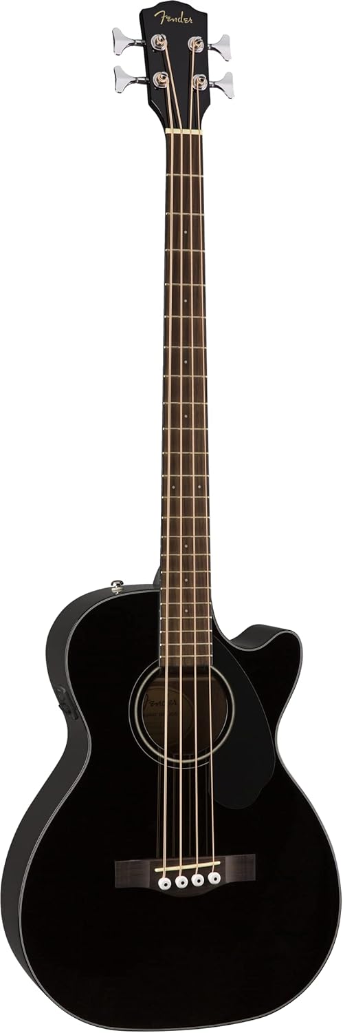 Fender Acoustic Bass Guitar 4-String with Fishman Bass Acoustic Guitar Pickup with Tuner and Equalizer, Classic Design with Rounded Walnut Fingerboard, Mahogany Construction, Spruce Top