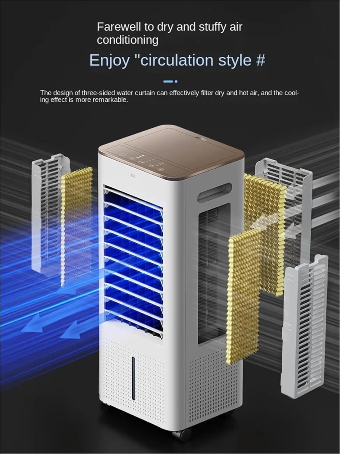 Portable Air Conditioner, Air Conditioning Fan Household Refrigeration Electric Fan Water Cooler,Desktop Fan for Home Outdoors