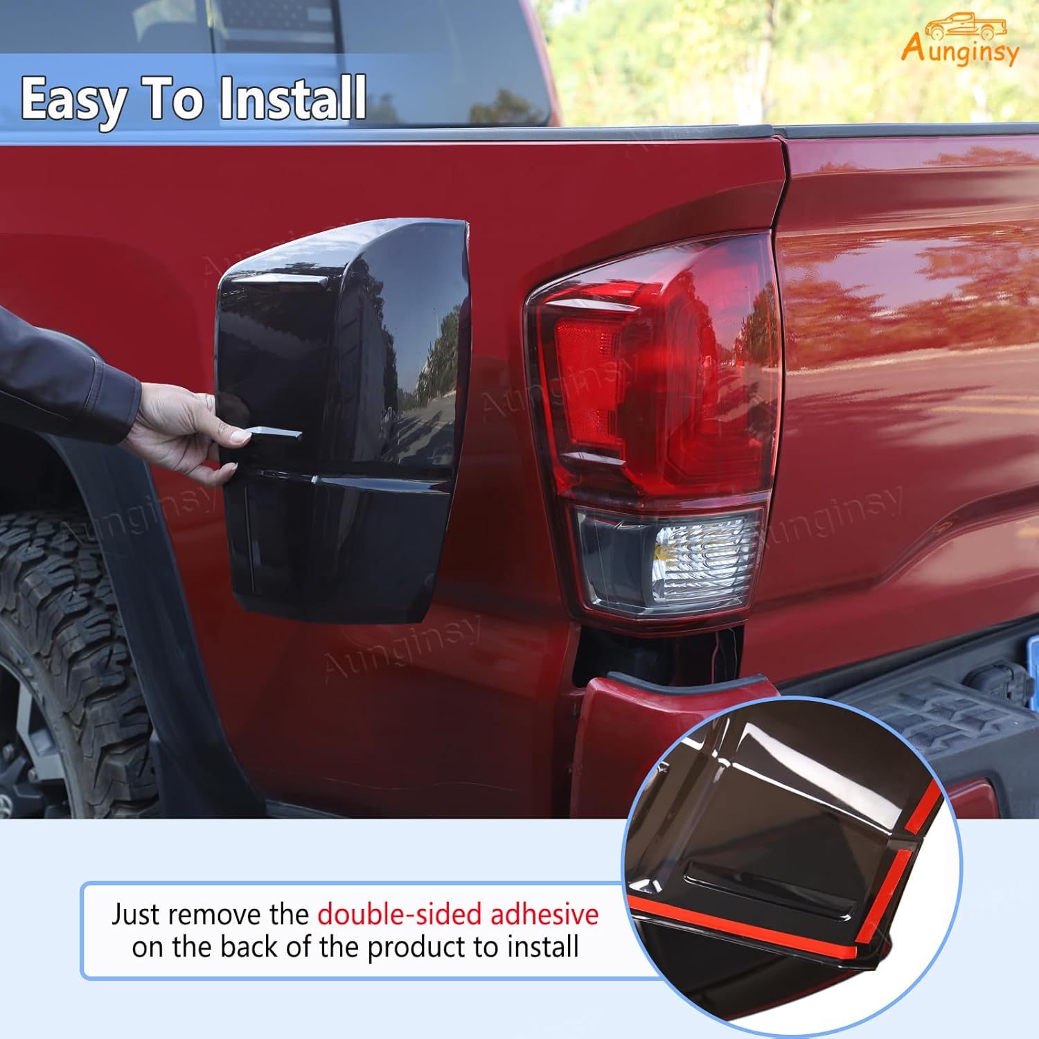 Car Tail Light Lamp Cover Compatible with Toyota Tacoma 2016-2023 Rear Taillight Guard Cover Bezels Reverse Tail Lamp Shell ShadeTintlight Lamp Trim Cover Rear Headlight Protection Cover Accessories