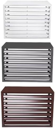 Outdoor Air Conditioner Cover Aluminum, Protective Cover, Trash Can Enclosure Privacy Screen Fence Panels Flower Stand Condenser Pool Equipment Enclosure, Ac Fence For Outside Unit ( Color : Brown ,