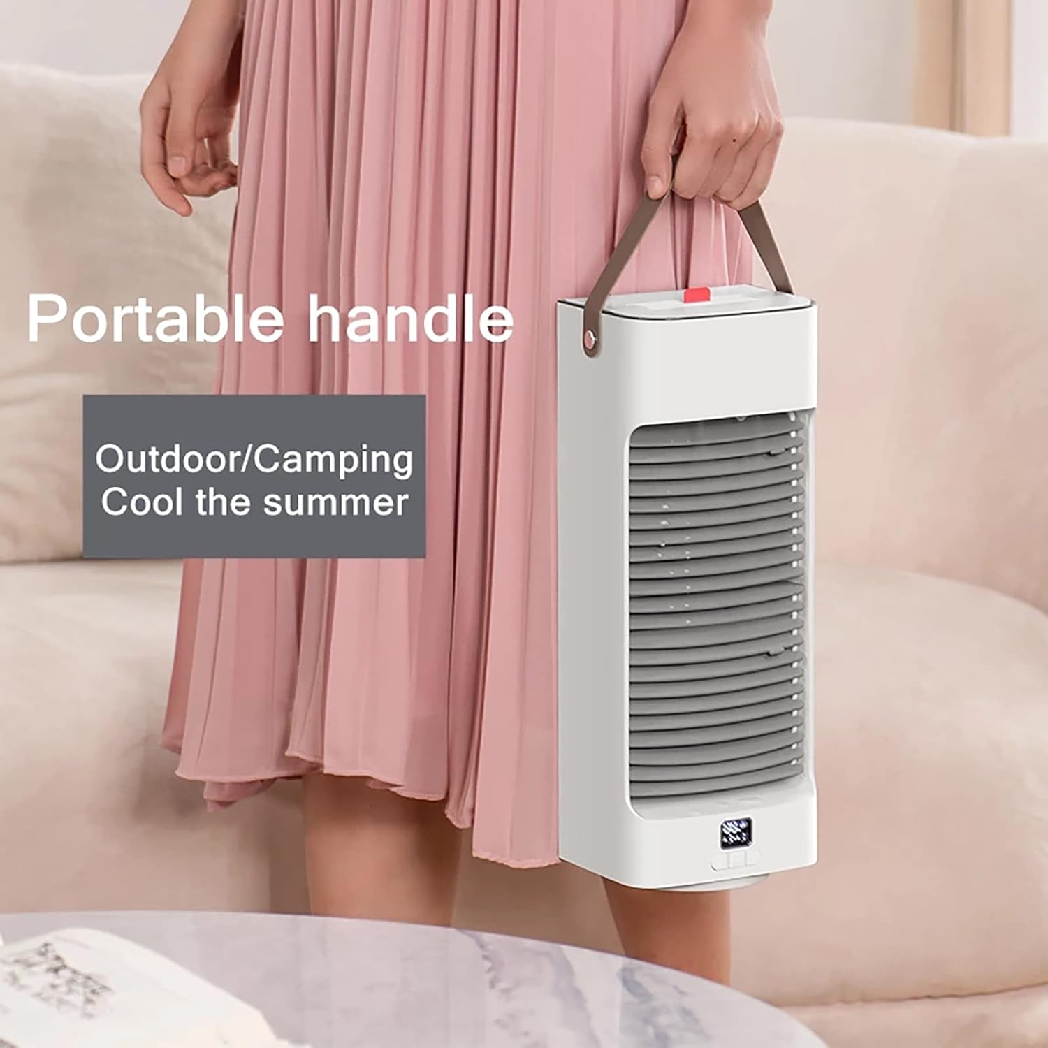 Rv Air Conditioner Portable Air Conditioner Mini Air Cooler Air Conditioning for Office 3 Gear Speed Air Cooling Fan Humidifier White，Black