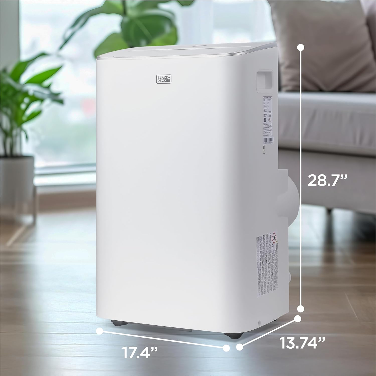 BLACK+DECKER Smart Portable Air Conditioner,12,000 BTU, for Rooms Up To 550 Sq. Ft., Portable AC with Inverter Compressor & Window Kit, BPACT08NM, White