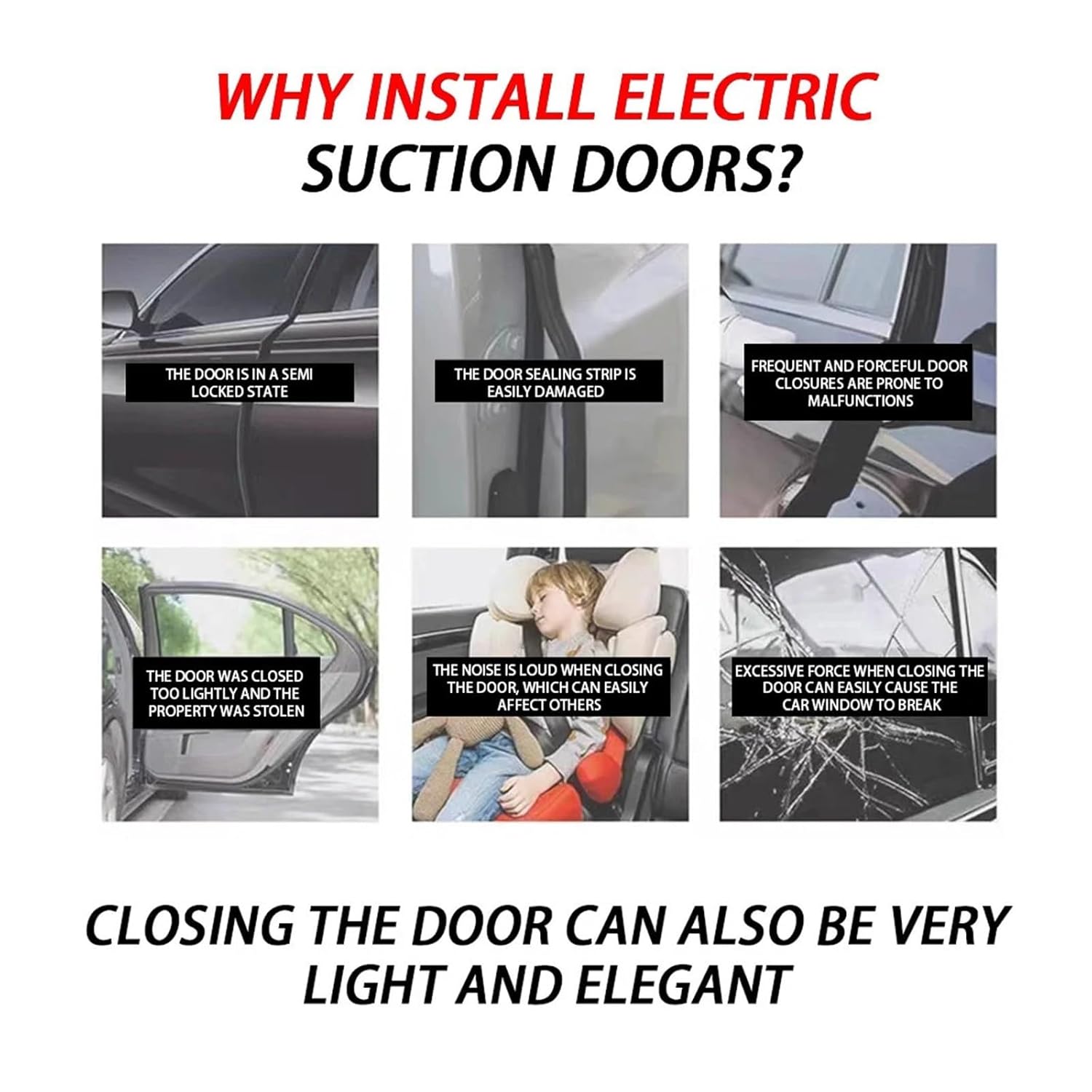 Car Accessories Anti-Pinch Electric Suction Doors for Door Lock Soft Close OEM Lock Vacuum Compatible for Polar Stone 01