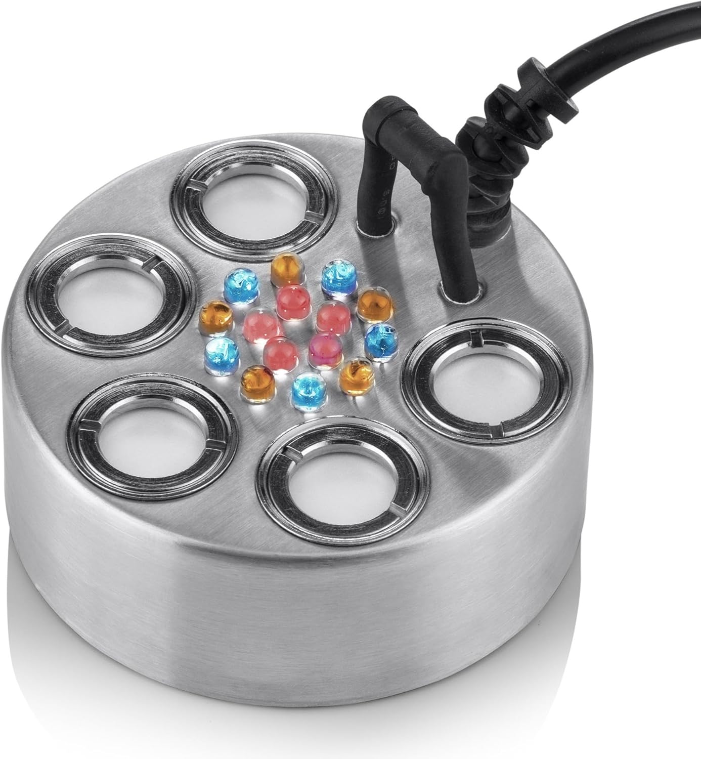 Alpine Corporation Super Power Pond Fogger with Floating Ring and LED Lights Outdoor Decor Accessory