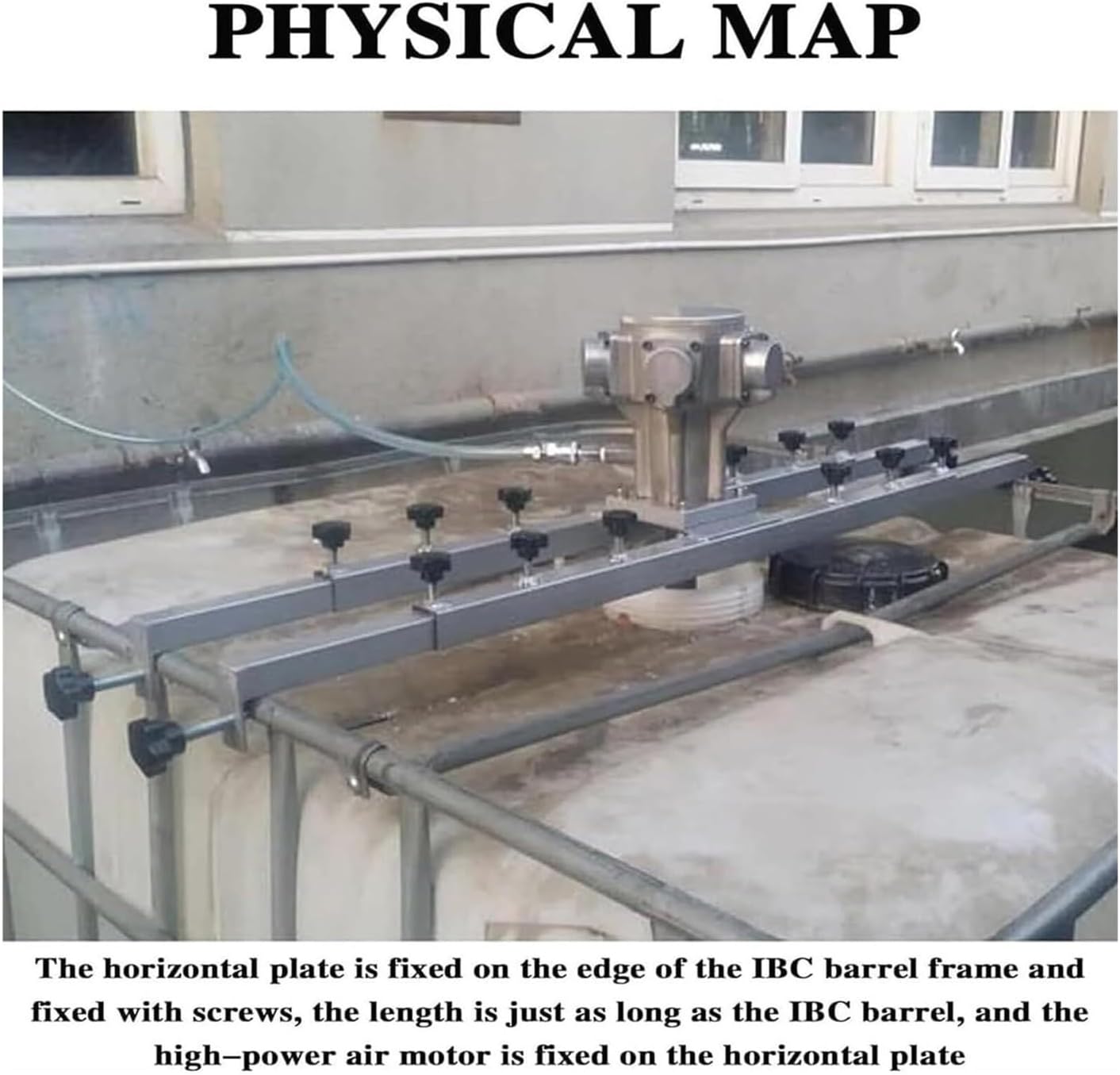 Pneumatic 1Ton Tank Mixer Machine, Paint Stirring Machine, Mixing Rod Length 95CM, Pneumatic Folding Propeller, with Support Hanger(H004)