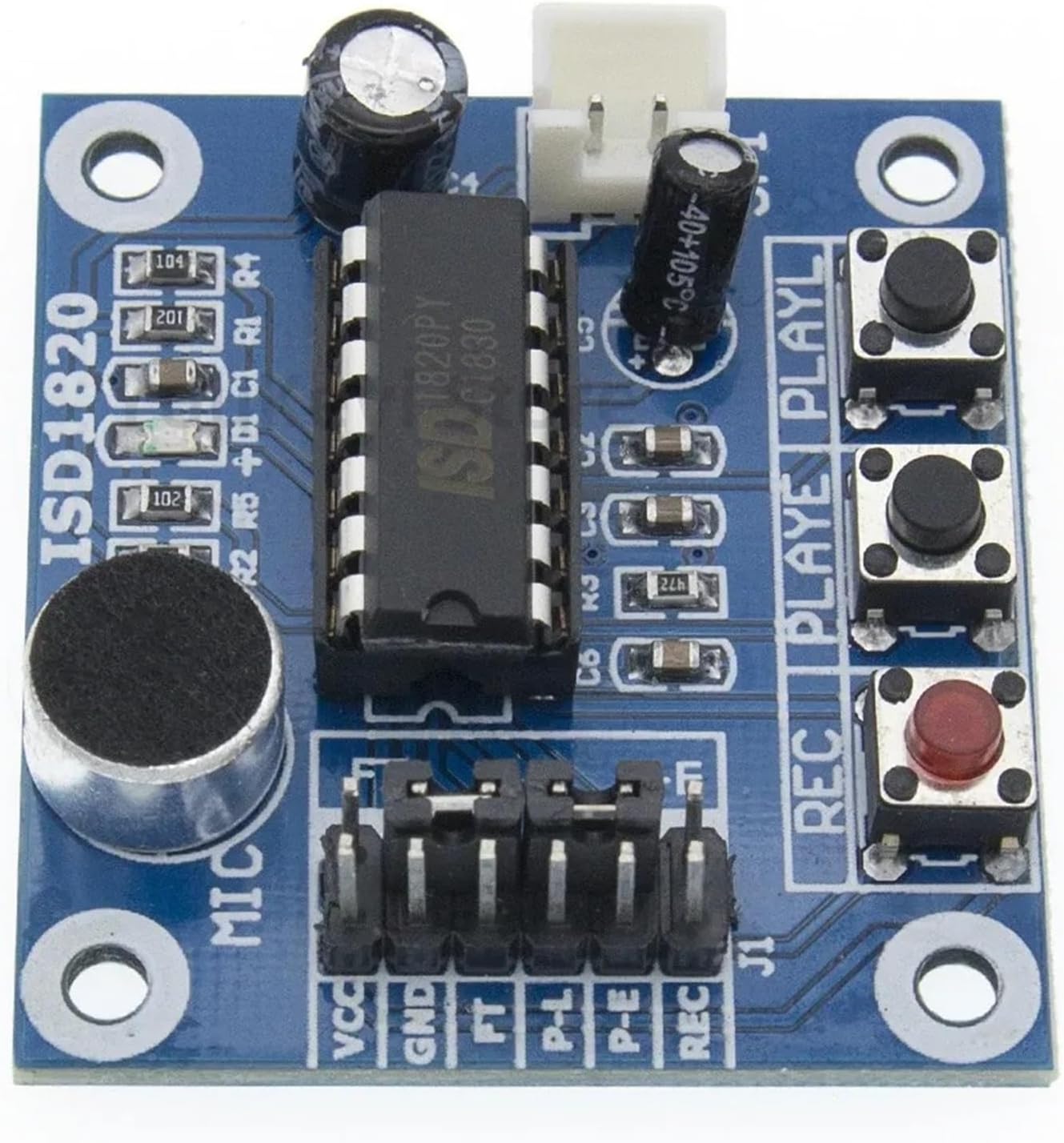 1-10pcs ISD1820 Voice Recording Recorder Module with Mic Sound Audio Loudspeaker Microphones(10pcs)