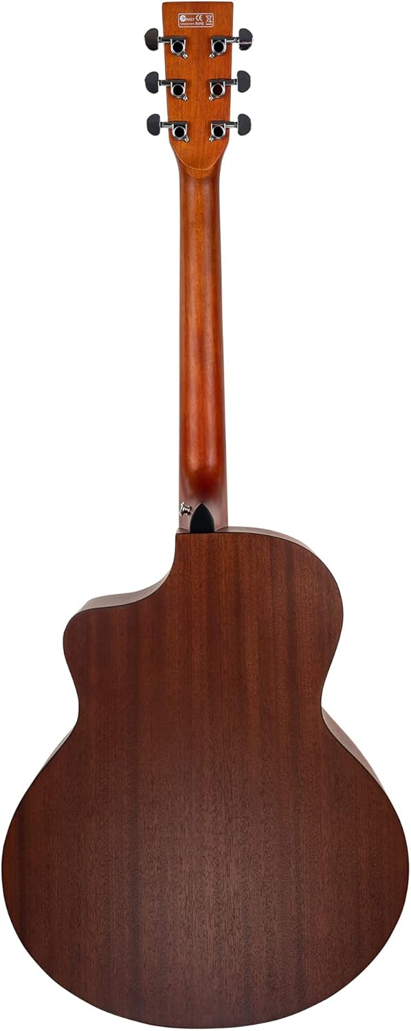 Vault EA-40 Full-Size Solid Spruce Top Cutaway Acoustic Guitar - Mahogany Bundle with Gig Bag, Tuner, Picks, Strap, and Polishing Cloth