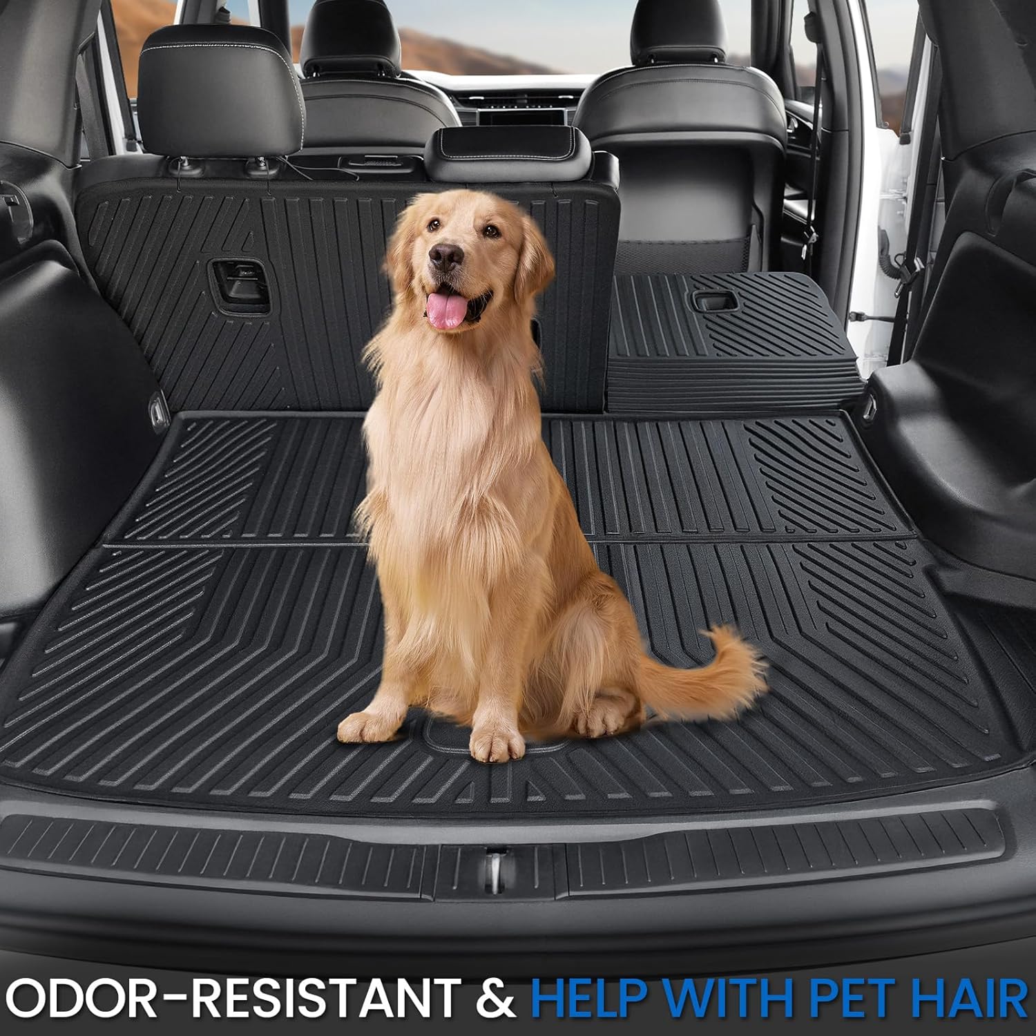 Floor Mats Set for 2022-2025 Jeep Grand Cherokee, All Weather TPE Backrest Mat Trunk Mat Cargo Liner Door Sill Guards Accessories (Floor Mats Set)
