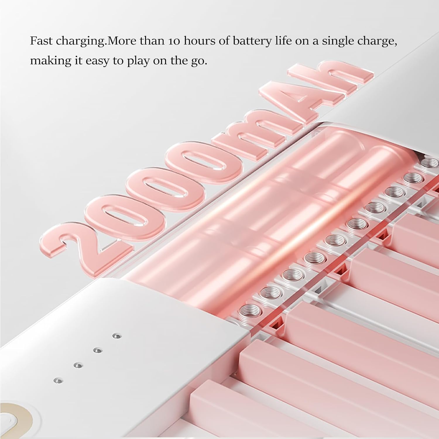 88 Key Piano Keyboard, Magnetic Suction Electric Digital Piano with Semi-Weighted Keys, Sustain Pedal, Power Supply, Gig Bags (Pink)