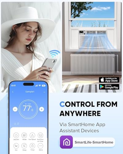 TrailBlaze 8000 BTU Window Air Conditioner with WiFi, Ultra Quiet 3-in-1 AC Unit with Remote, Energy Efficient Cooling for Rooms up to 350 Sq. Ft.