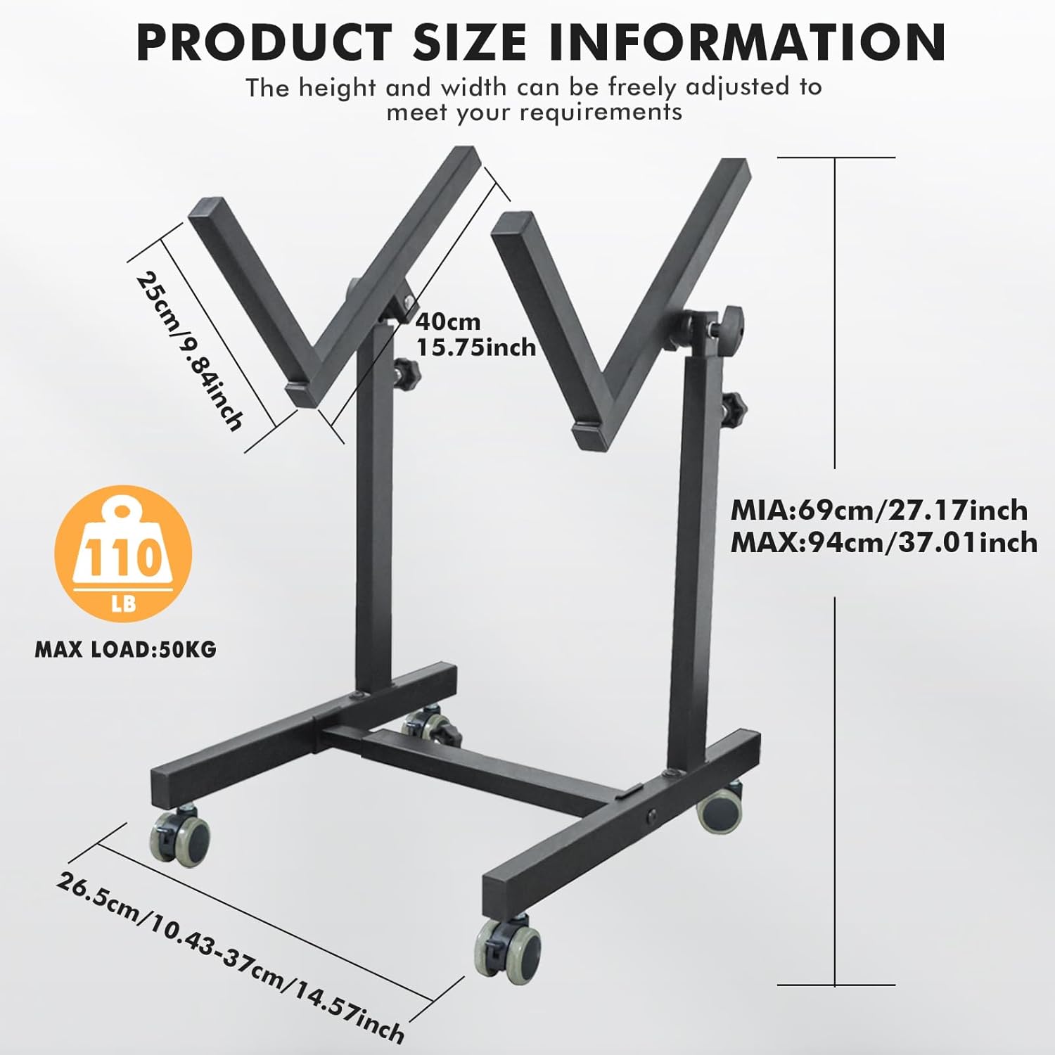 Heavy Duty Amplifier Stand, Adjustable Amps Speaker Cabinet Stand Combo Holder, Audio Rack, Guitar Amplifier Stand