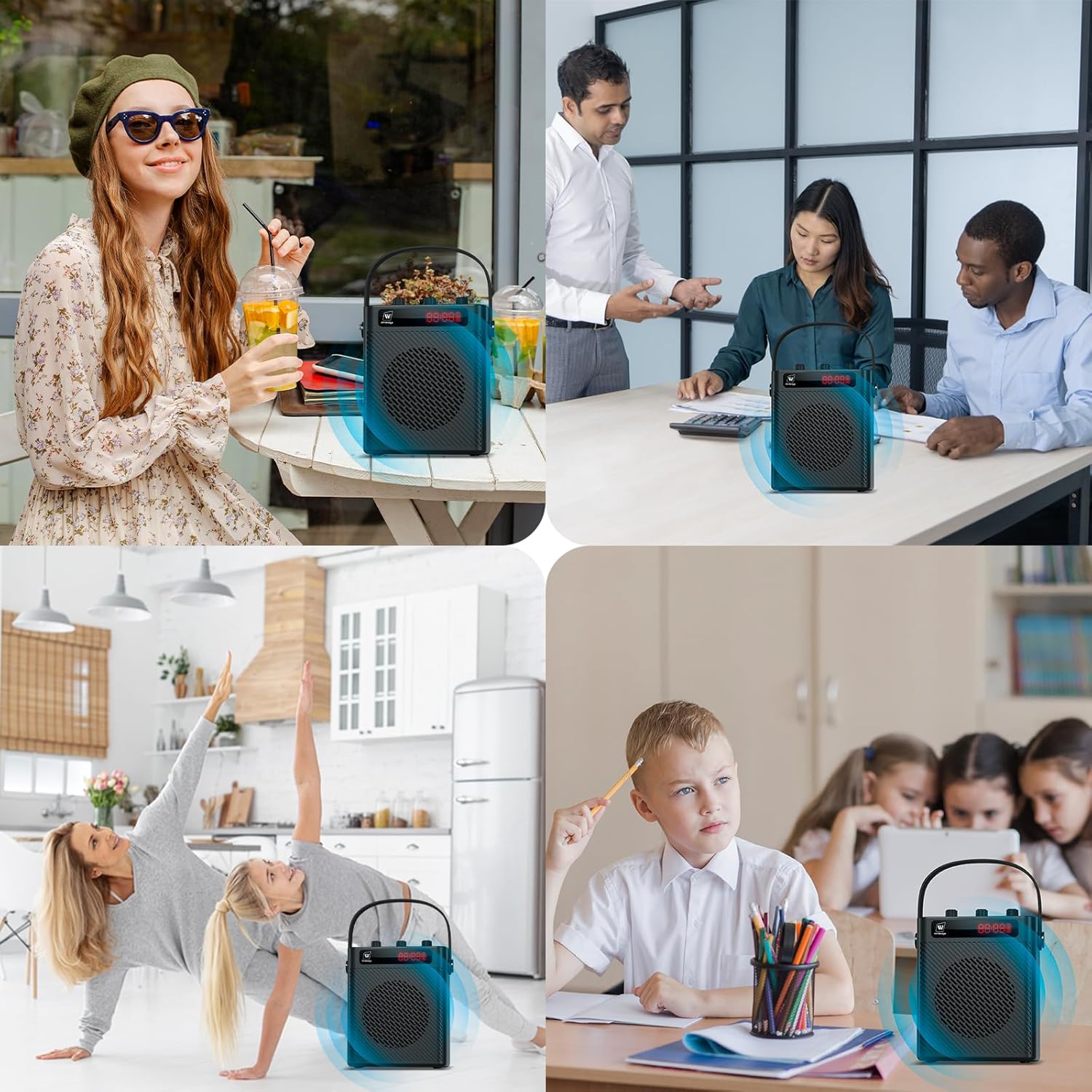 40W Bluetooth 5.3 Voice Amplifier with Headset Mirophone & Handheld Mic, Portable Rechargeable PA System for Teachers & Events,Wireless Karaoke Speaker with 4 Sound Effects for Guitar S95