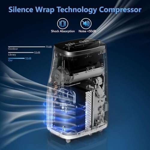 14,000 BTU Portable Air Conditioner for Rooms Up to 750 Sq. Ft, 3-in-1 AC with Dehumidifier, Fan and Cooling Modes, 24H Timer & Sleep Mode, Easy-Install, Includes Remote