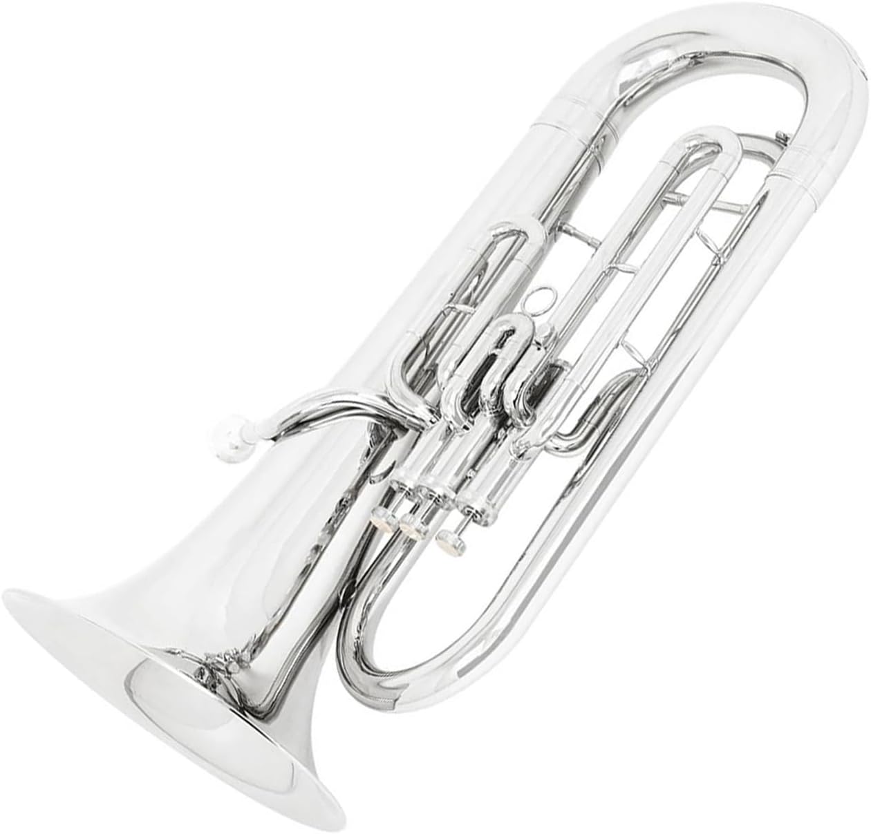 Bb Euphonium 3 Key Vertical Valve Silver Plated Complete Set With Box Gloves Euphonium All-brass Instrument