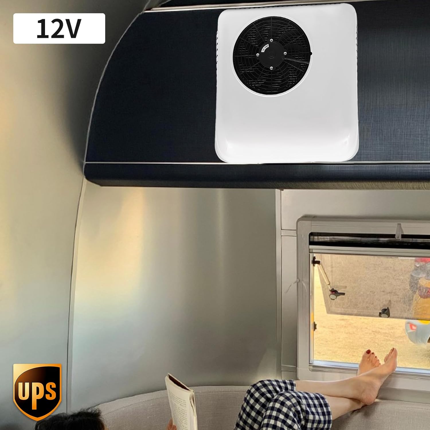 12V RV Air Conditioner Electric Rooftop AC Unit Cooling and Heating 2 in 1 Function Truck A/C Air Conditioning For Trucks, RVs, Ambulances, Buses, Excavators, Engineering Vehicles