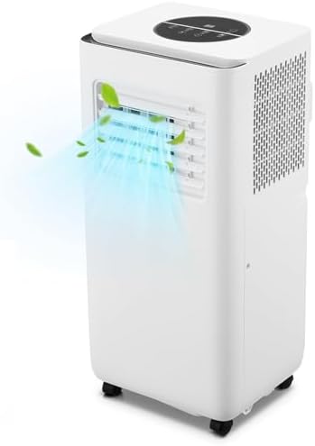 10000 BTU Portable Conditioner-3 in-1 Compact Standing Air Conditioner, Floor AC Unit with Remote Control, Universal Casters, Window Mount Kit