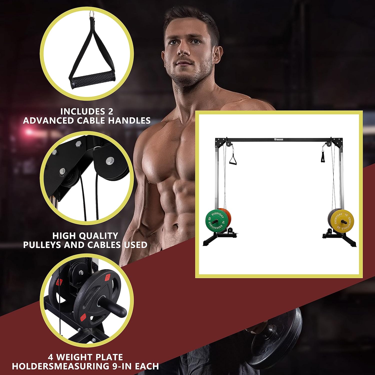 Fitvids Cable Crossover Machine for Weight Lifting and Bodybuilding