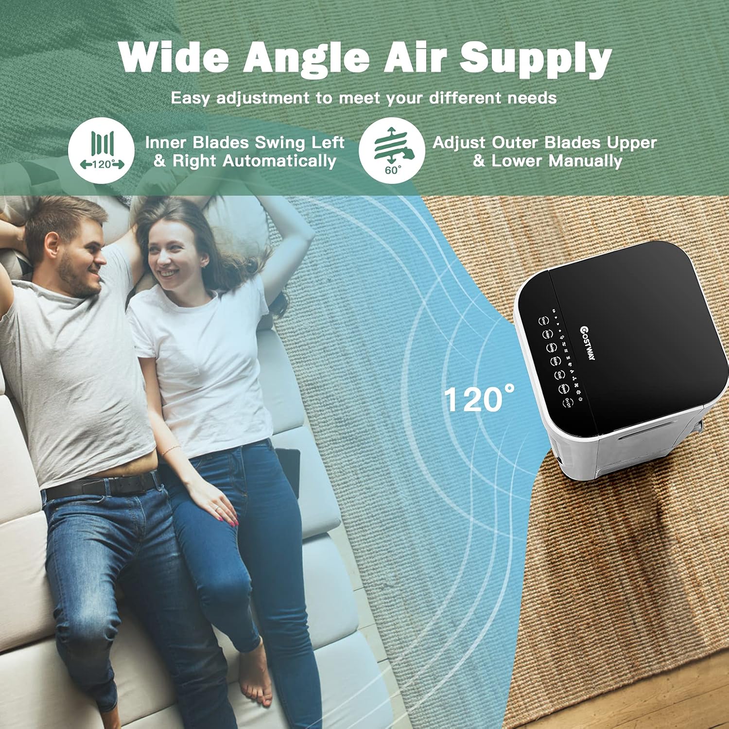 COSTWAY Evaporative Air Cooler, 4-In-1 Bladeless Swamp Cooler with Remote Control, 4 Modes, 3 Speeds, 7.5H Timer, 4 Ice Packs, Portable Air Cooling Fan for Indoor Use, Bedroom, Home, Office