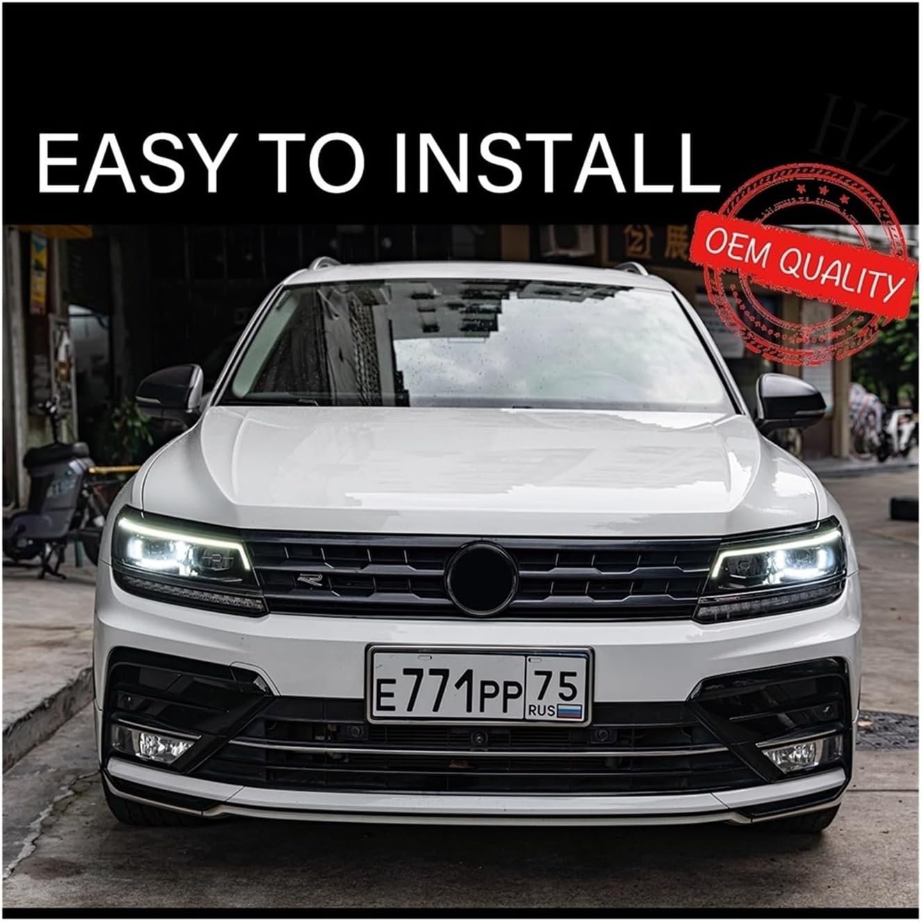 Compatible For VW Tiguan L Headlight 2017-2022 Car Automotive Goods LED DRL Hella 5 Xenon Lens H7 Compatible For VW Tiguan Car Accessories(RHD)