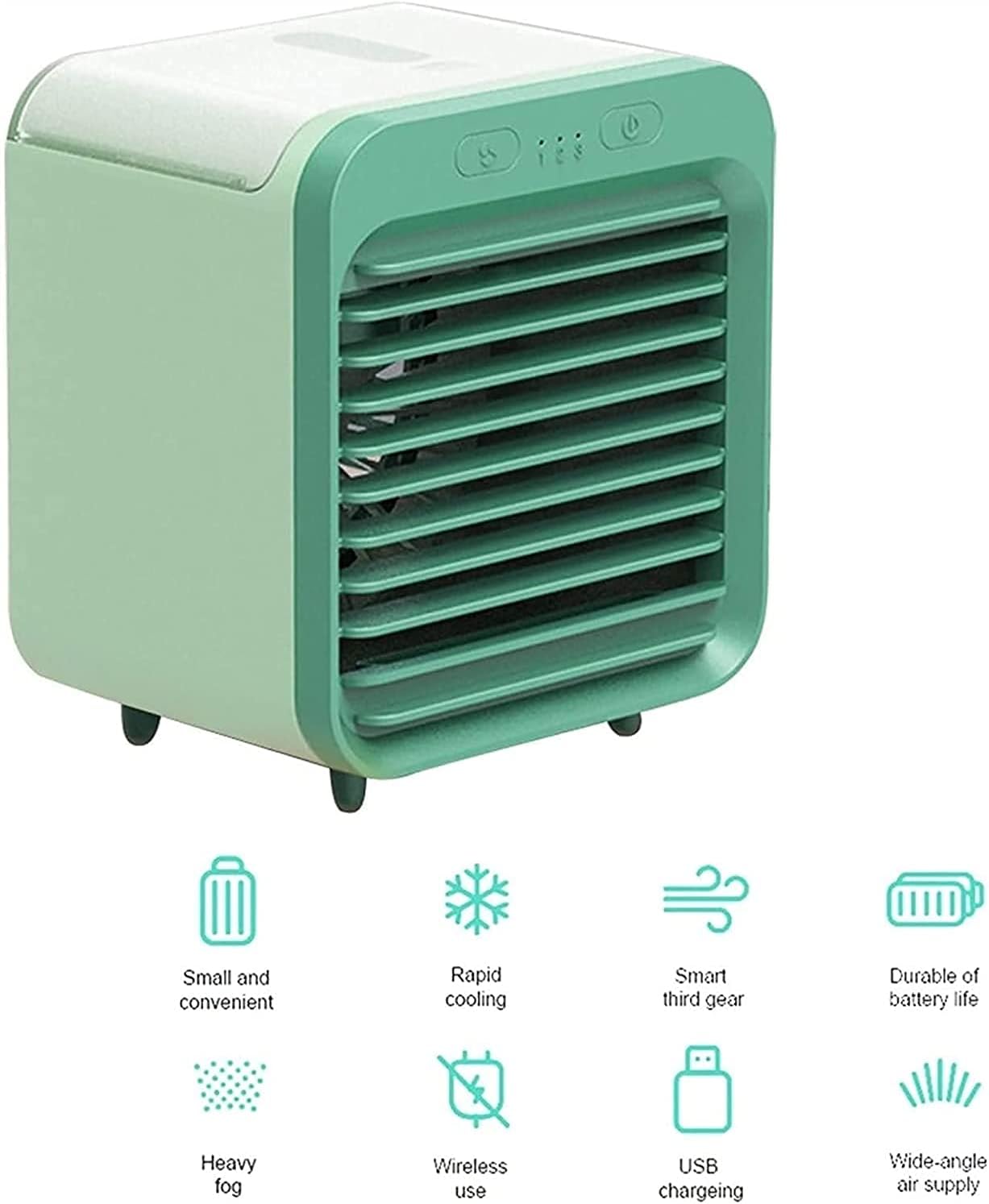 Portable Conditioner Small Personal Evaporative Air Cooler and Humidifier Fan Mini AC (Green)