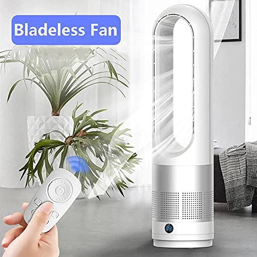 18 Inch Mini Household Leaf Less Electric Fan Remote Control Timing Function No Leaf Quiet Easy to Clean 8 Wind Speed-Gold