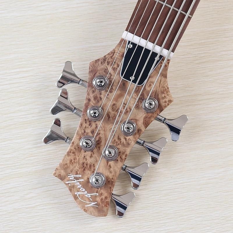 7-String Active Electric Bass Guitar, 43-Inch Full Size, Neck-Through,Canada Maple Neck & Fretboard