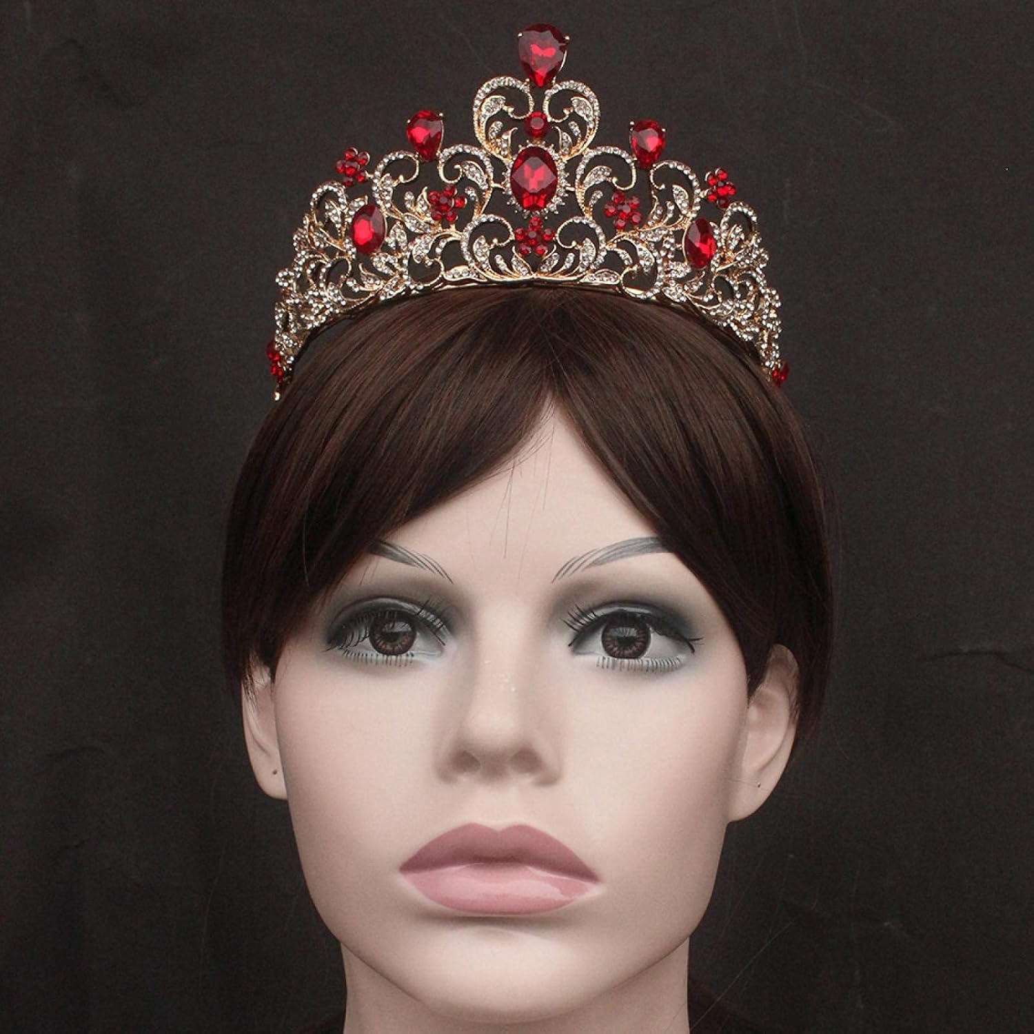 Hair Accessories for Women Baroque Luxury Pink Crystal Leaf Wedding Queen Tiara Bridal Crown Headband Diadem Marriage Ornament Other