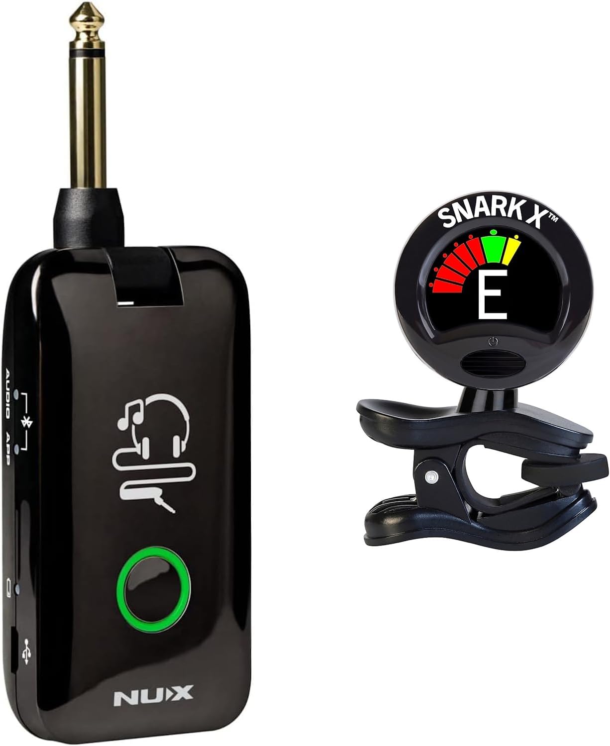 NUX MP-2 Mighty Plug Guitar & Bass Modeling Headphone Amp for Guitar/Bass - Bundle with Snark-X Tuner