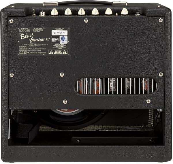 Fender Blues Junior IV Guitar Amplifier, Black Bundle with Instrument Cable, Amperstand Guitar Cradle, Tuner, and 24-Pack Picks