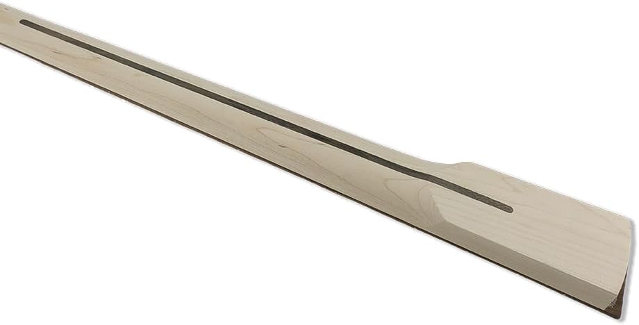 Left Hand Maple Replacement Electric Bass Guitar Neck, 4-String 22 Fret 34'' Scale Length 42mm Nut & 65mm Heel Maple Fretboard Bolt On Unfinished Bass Neck DIY Installation & Repair Part
