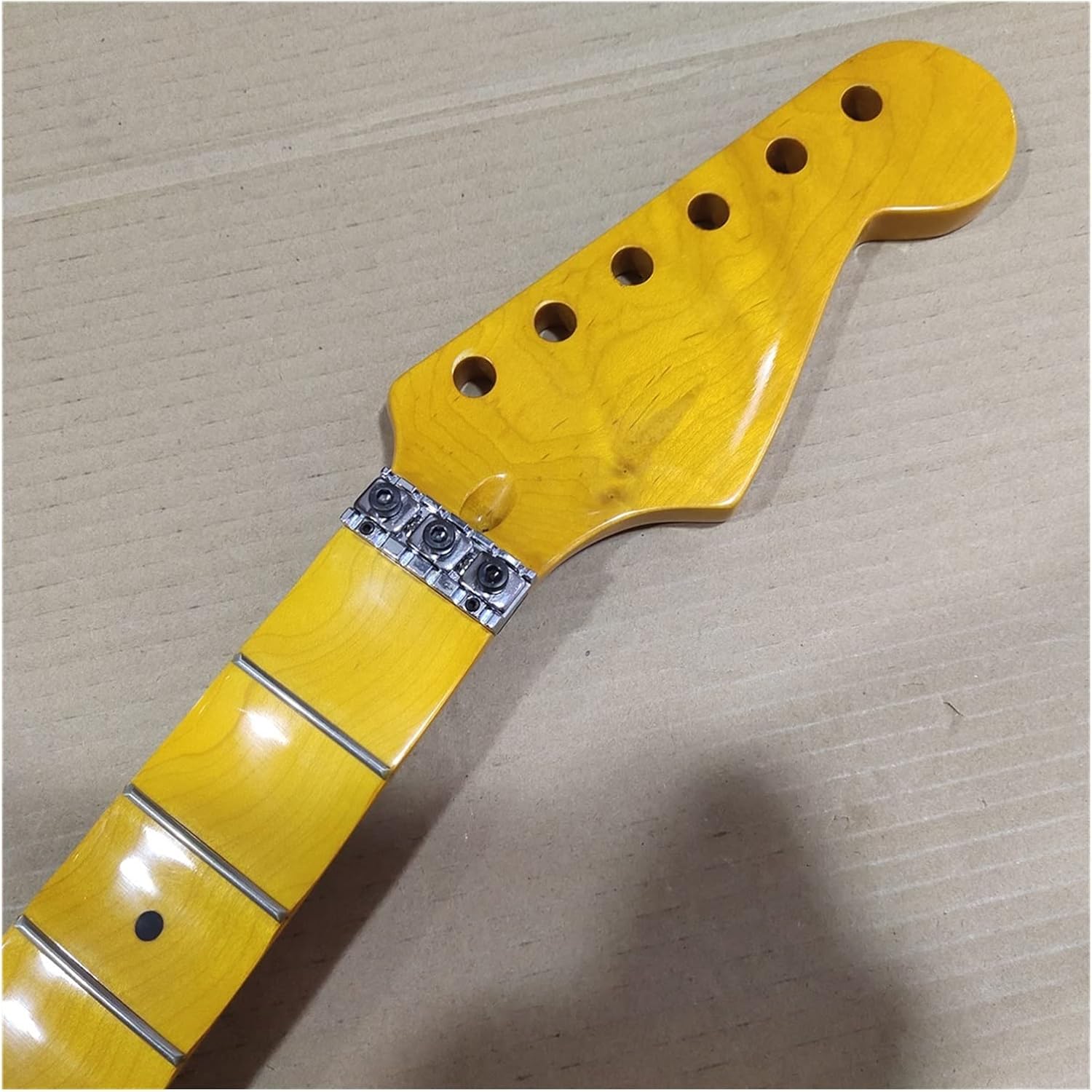 TSTS Full Scalloped Maple Electric Guitar Neck Replacement 22 Fret Maple Fingerboard Locking Nut Guitar ​Neck Replacement
