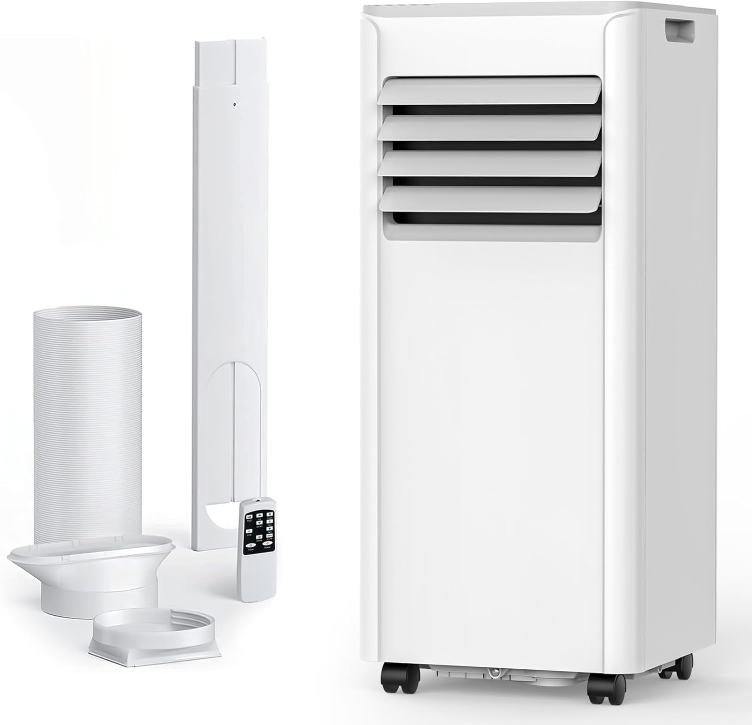 10,000 BTU Portable Air Conditioner Cools up to 450 SQ. FT, 4 in 1 AC Unit with Powerful Cooling, Sleep Mode, 24H Timer, Air Cooler with Window Installation Kit, for Bedroom, Apartment(WHITE)