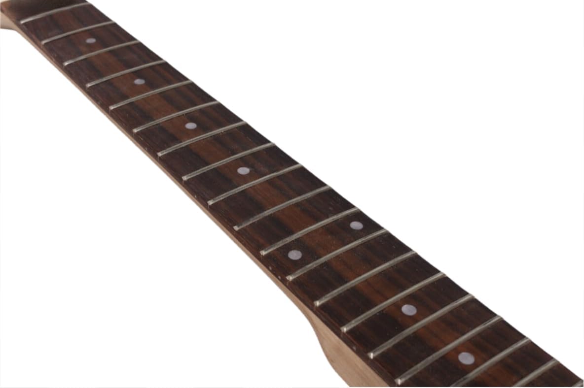 Unfinished Electric Guitar Neck 12 String Wide 22 Fret Maple Rosewood Fretboard Paddle Head Guitar Neck Replacement (22 Fret)