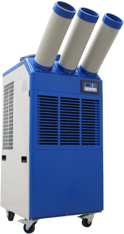 Industrial Portable Air Conditioner with Wheels 14L Large Tank Commercial Spot Cooler Adjustable Air Outlet Ideal for Hospitals Workshops Outdoor Events 220V 2.4KW