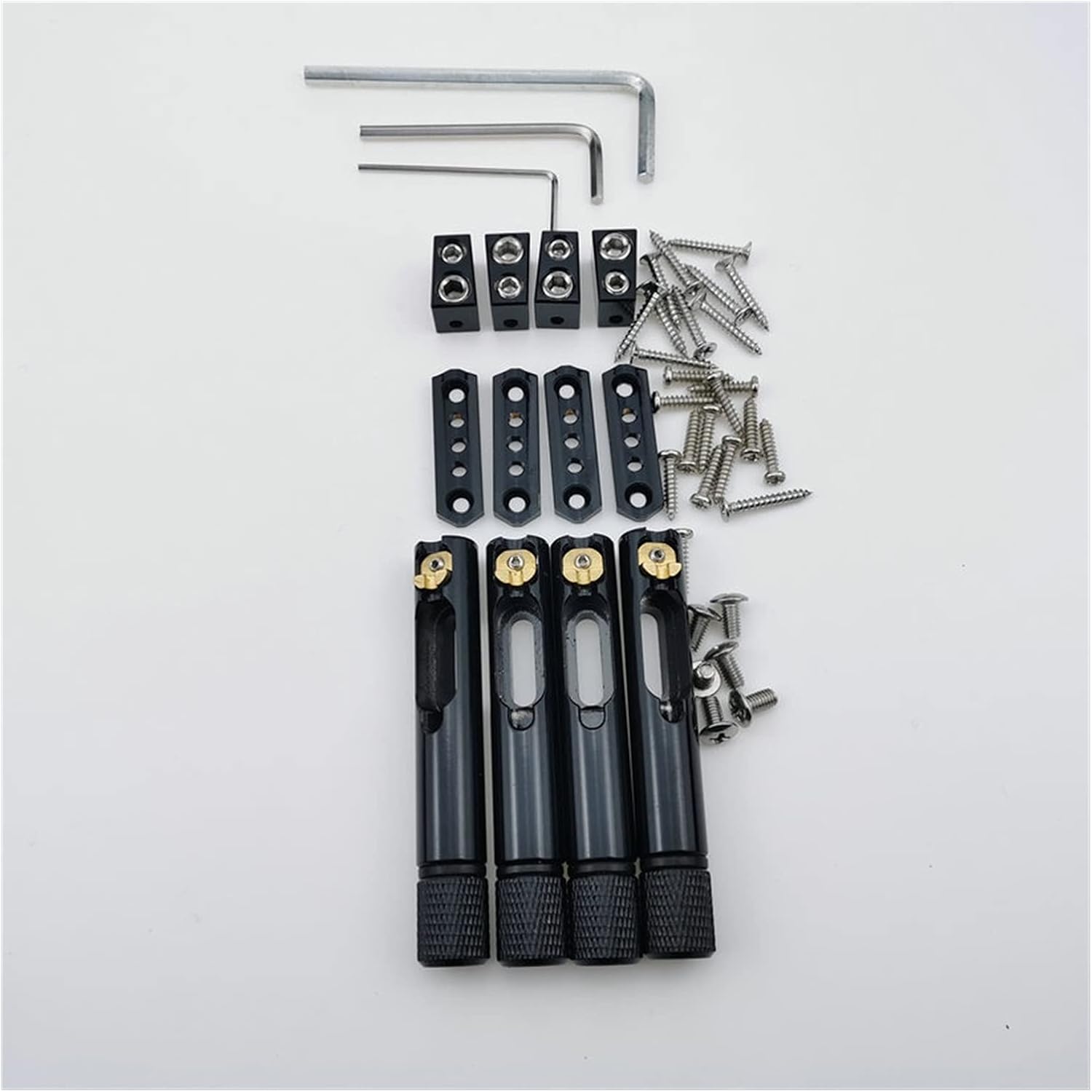 Single Headless Guitar Bass Bridge Fanned Fret -Single Fixed Brass Fan Bridges for 4/5/ 6/7/8/9 String Electric Bass Guitar Bridge System Set (Color : 4 Strings)