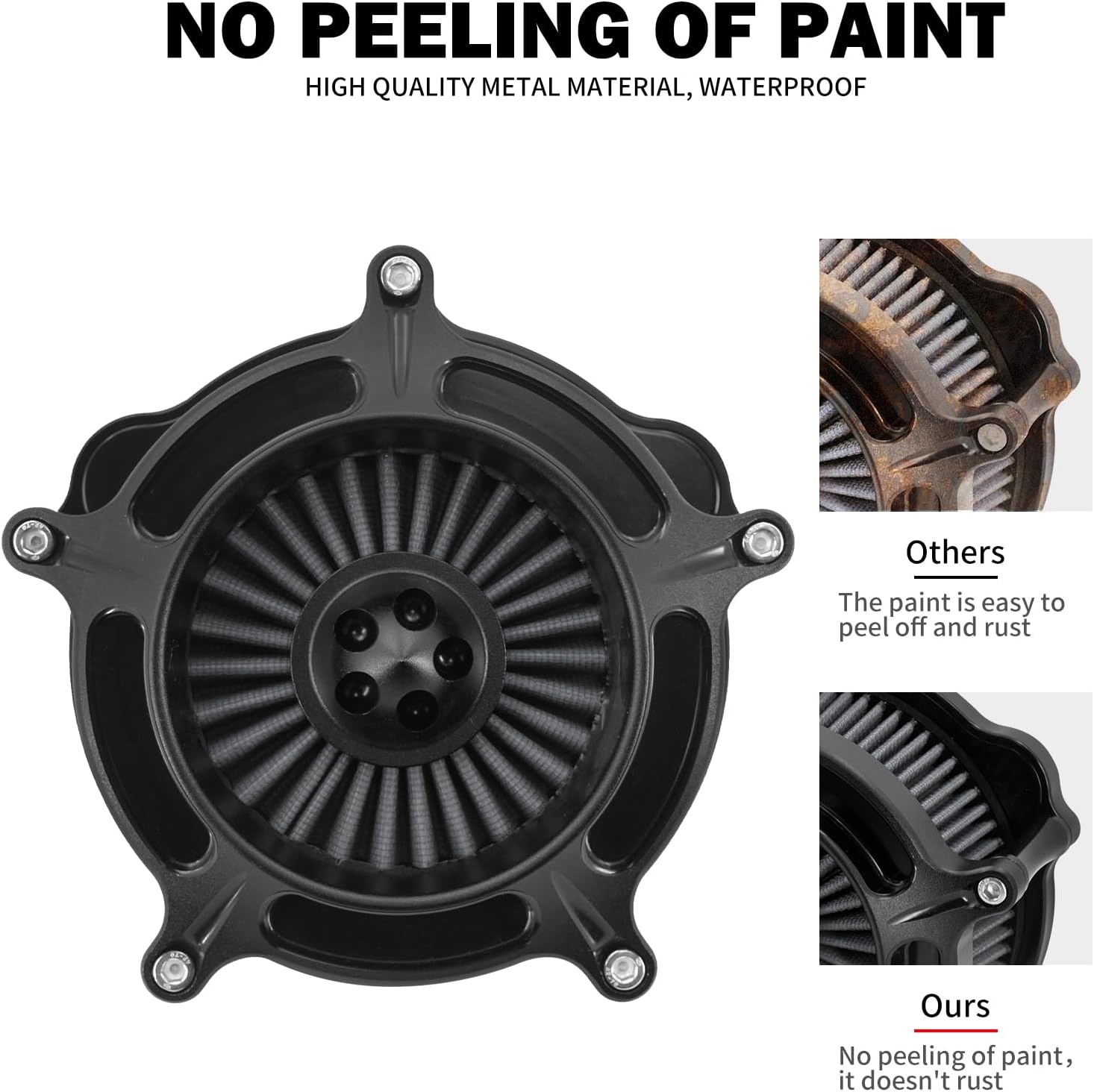 Air Filter Air Cleaner Intake Replacement Kit for Motorcycle Accessories Fit for Harley Sportster XL 883 1200 2004-2022 (Black Housing Gray Filter Element)