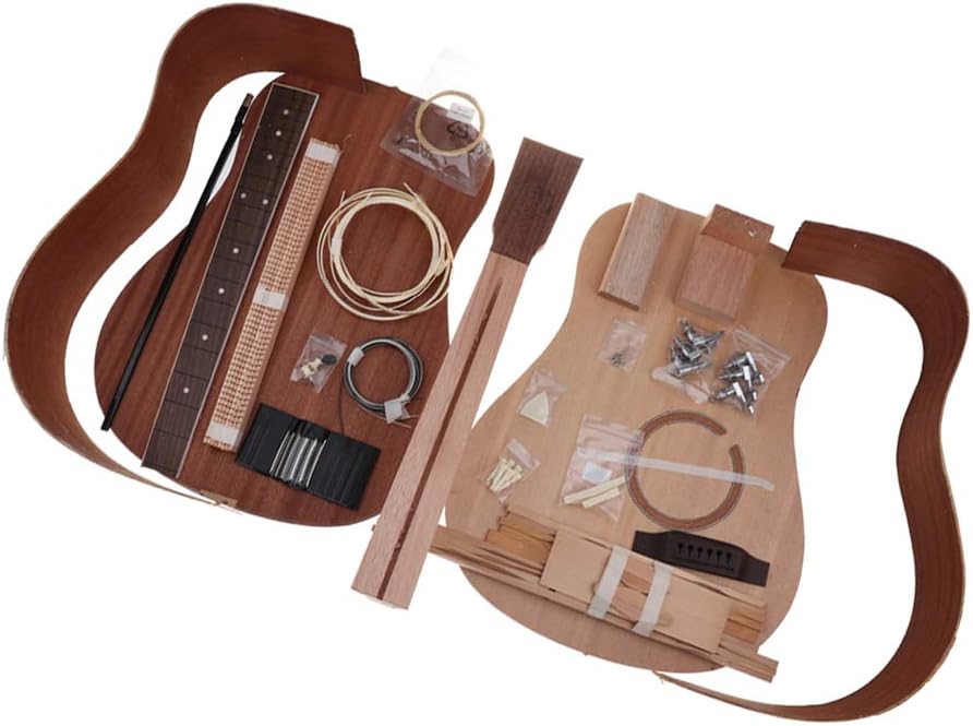 LoveinDIY Spruce Wood 41inch Guitar DIY Kit Neck Rosewood Fingerboard Bridge