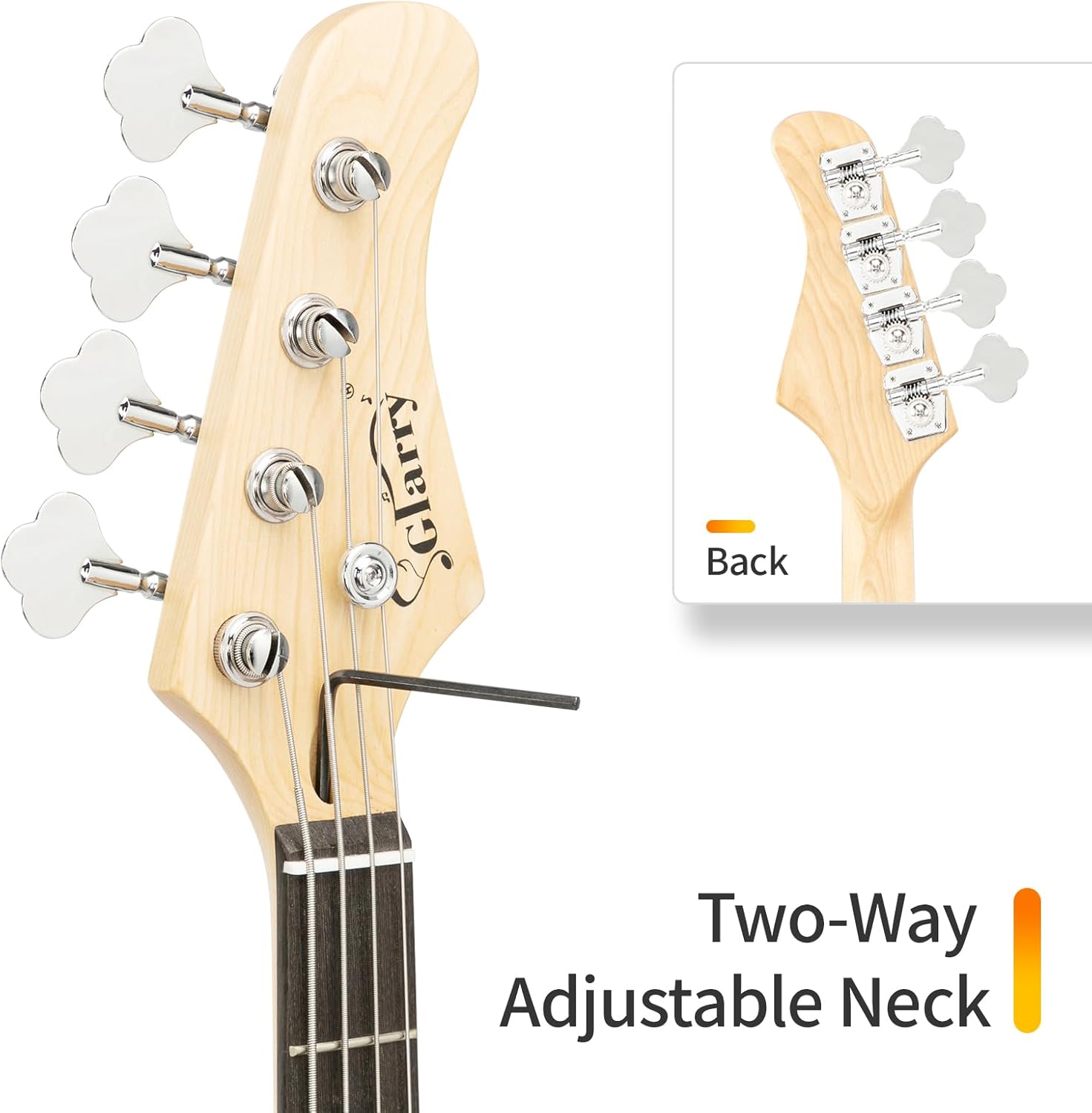 Glarry P Electric Bass Guitar Kit Basswood, Guitar with Cord Wrench Tool Case Belt Plectrum for Beginners Blue