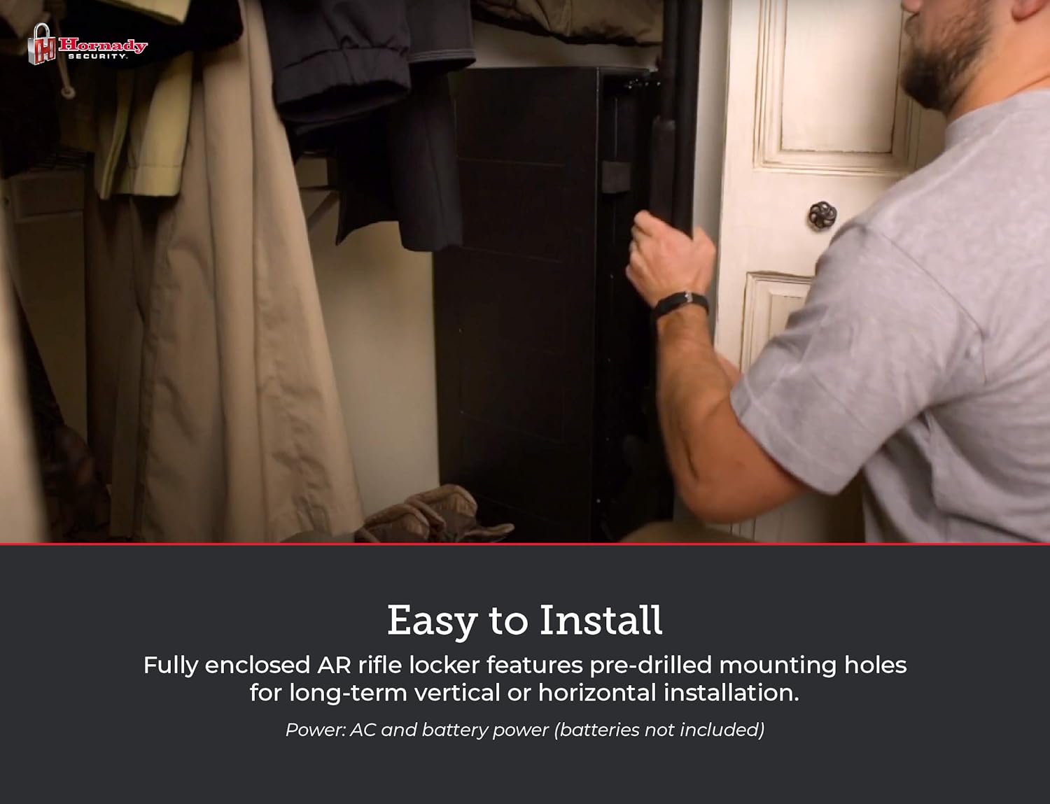 Hornady RAPiD Safe AR Gun Locker with RFID Touch Free Entry - Tamper Proof Gun Safe Perfect for Storing Gun Accessories, Rifles and Shotguns - Heavy Duty Rifle Gun Safe for Home and Vehicle - 98190