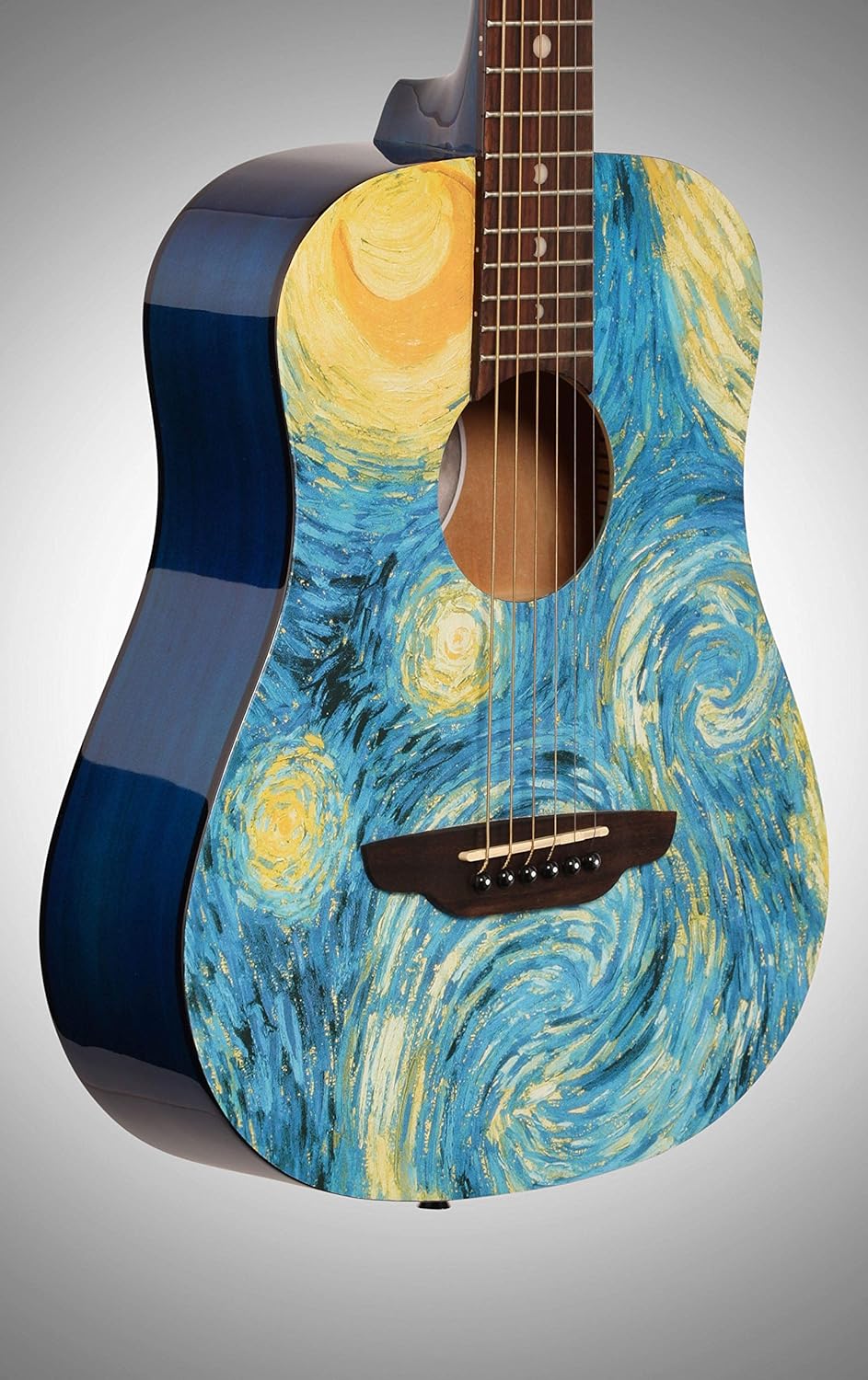 Luna Travel 3/4 Size Acoustig 6 String Guitar w/ Starry Night Graphic