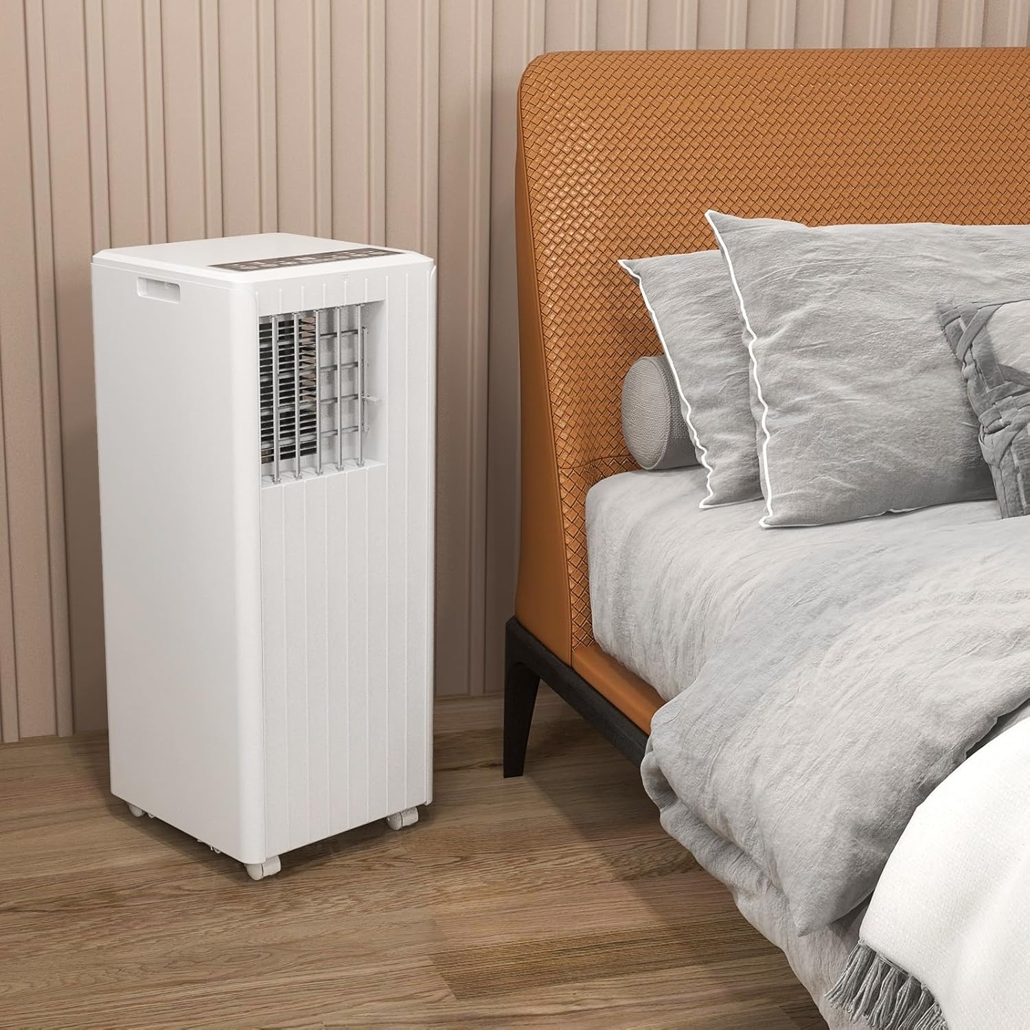 8000 BTU Portable Air Conditioner, 350 Sq.Ft Coverage, 3-In-1 Cooling, Fan, Dehumidifier, with Remote Control, 24H Timer, with Remote Control, Sleep Modes, for Bedroom, Office