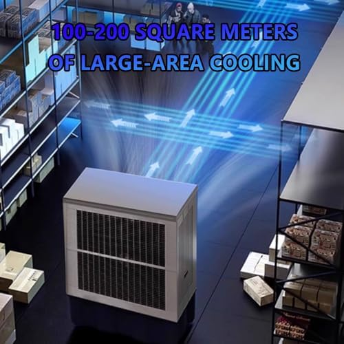 Smart Air Conditioners 3 Wind Speed Adjustment Evaporative Air Cooler with Casters and Water Level Gauges Swamp Cooler 150L/160L Water Tank 220v 700W(100 * 60 * 140cm)