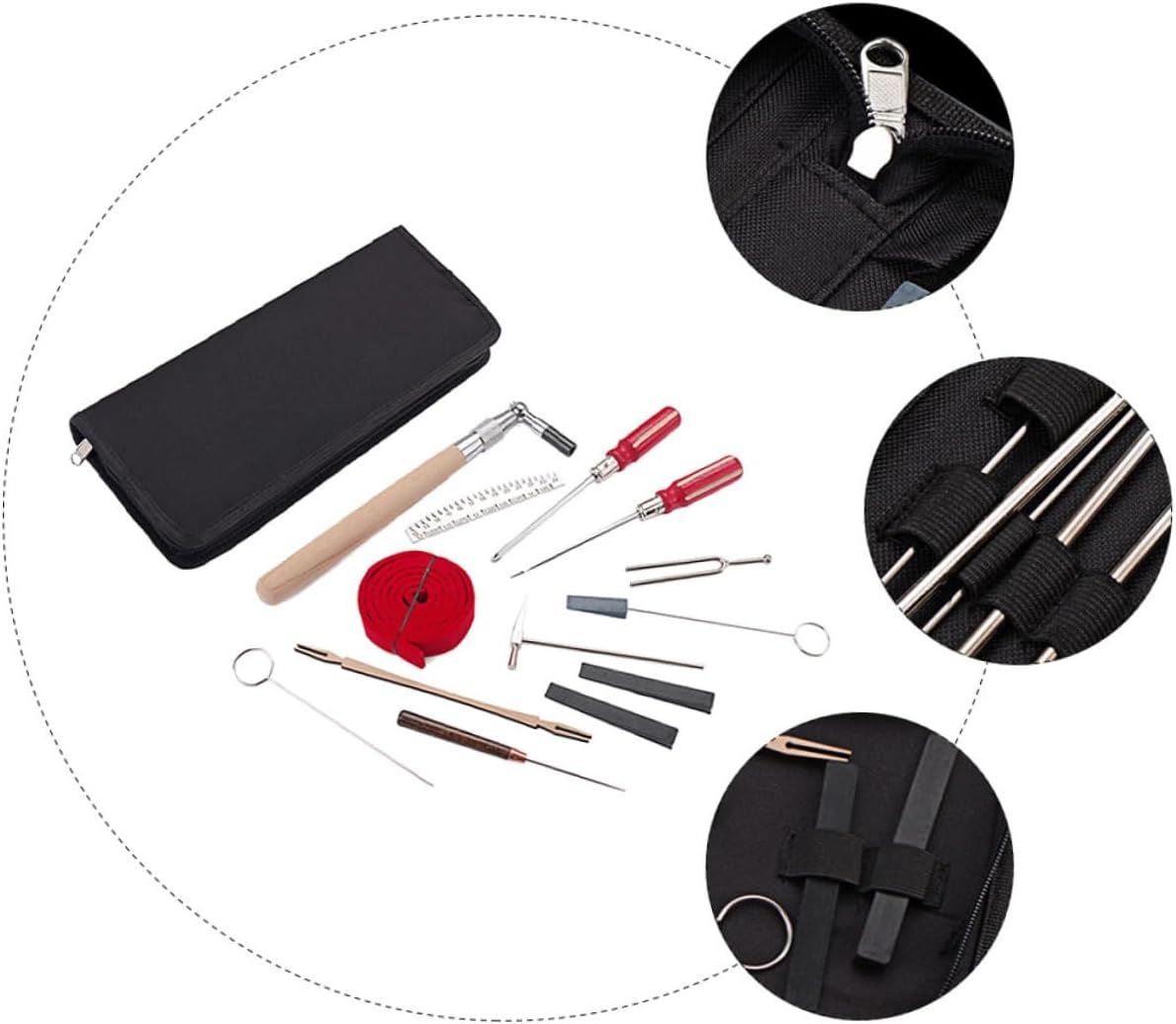 1set Professional Piano Tuning Tool Kit Mutes Tuning Lever and Hammer Essential Piano Accessories for Musicians and Tuners