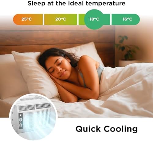 Kenmore KM5K-M 5,000 BTU Window Air Conditioner for Small Rooms up to 150 Sq. Ft. – Quiet Cooling, Easy Install, Energy Efficient AC Unit, 2 Fan Speeds, Washable Filter, Manual Controls