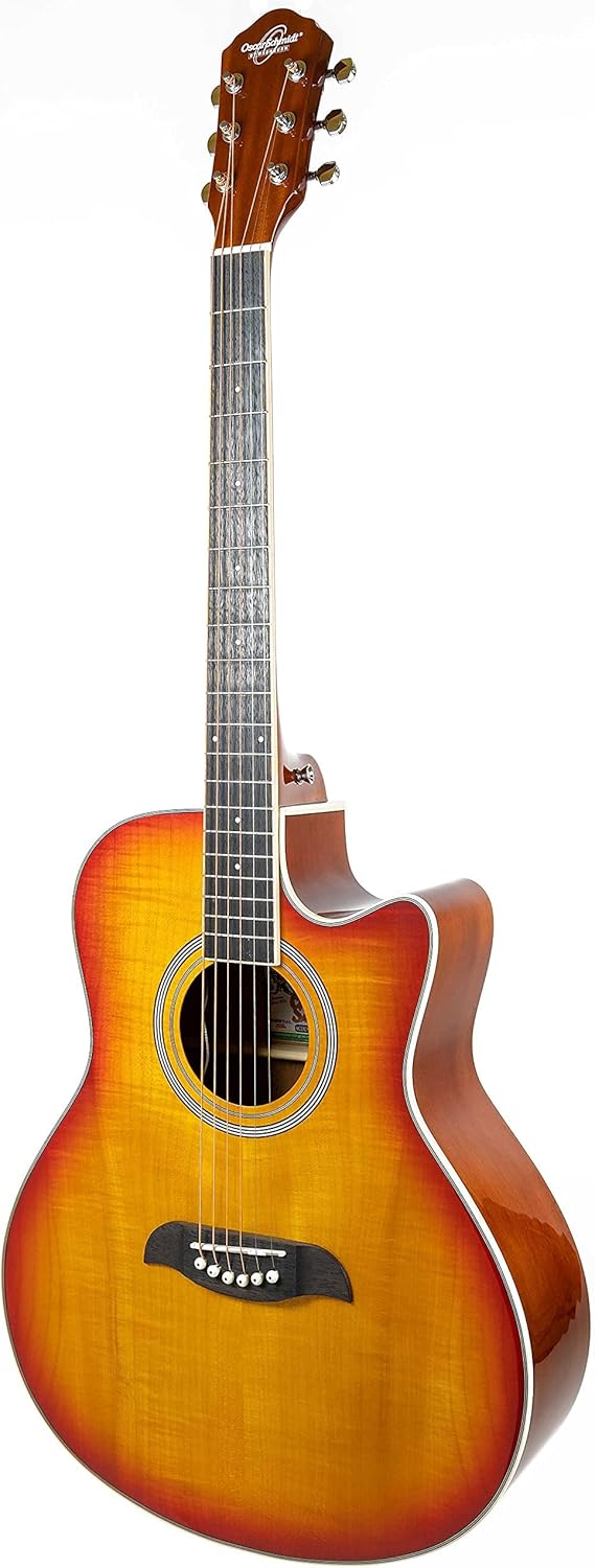 Oscar Schmidt OA10CE Mini Auditorium Acoustic-Electric Cutaway Guitar - Spalted Maple