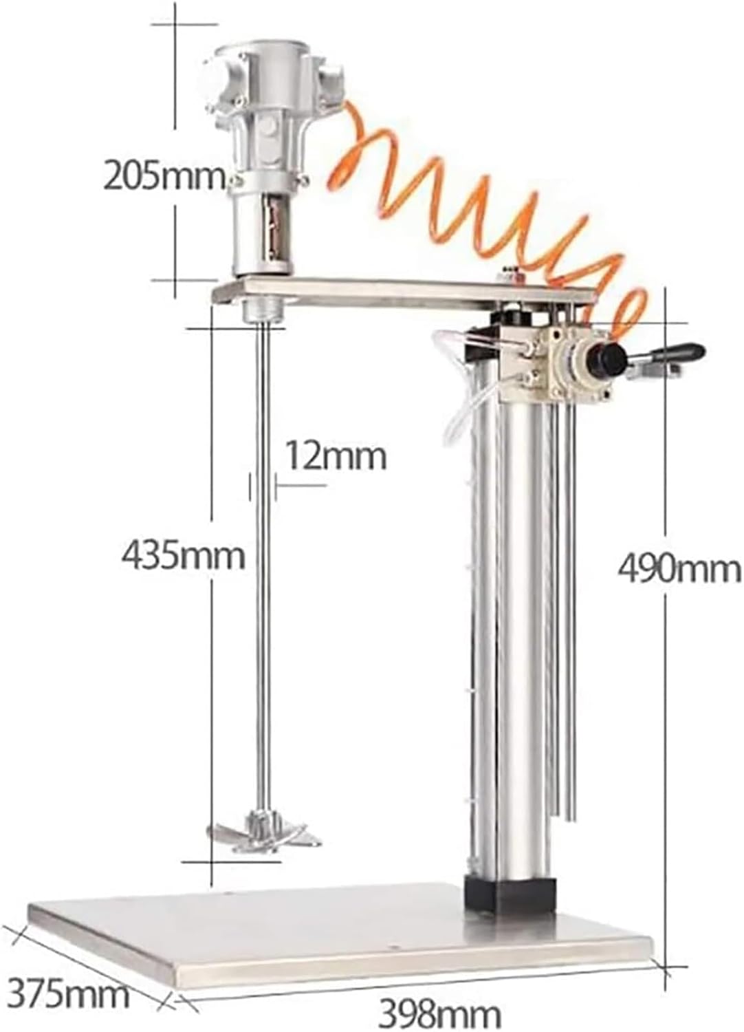 Automatic Lifting Mixer Pneumatic Paint Mixer Machine Desktop Vertical Air Agitator Ink Mixing Machine for Mixing Feed Plaster Paint