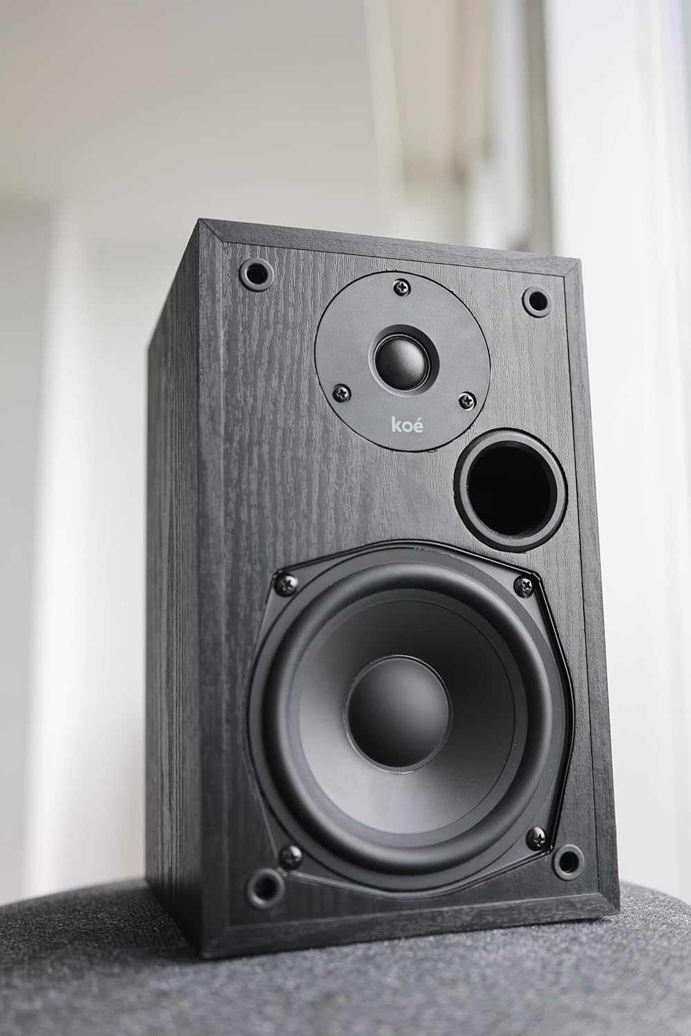 Audio Express Koe’ B102 – 100 Watt Home Theater, Passive Bookshelf Speakers (Pair) Hi-Res Audio, Excellent Response, HiFi, Satellites, Includes SPL/Freq Graph, Wall-Mountable, Black